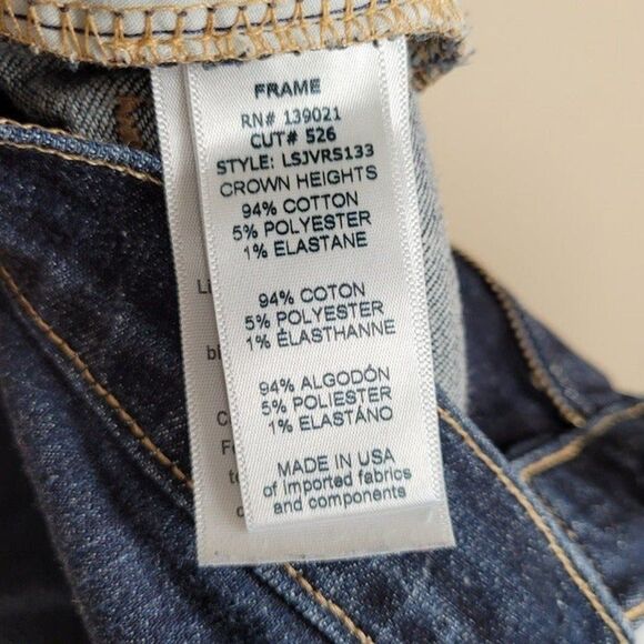 FRAME Size 27 Le Skinny De Jeanne Jeans Crown Heights Dark Blue Step Hem - Picture 11 of 12